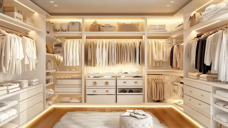 Organized white closet